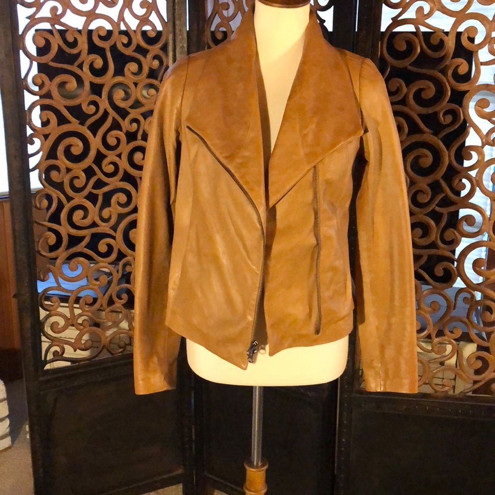 Vince lamb leather scuba jacket.